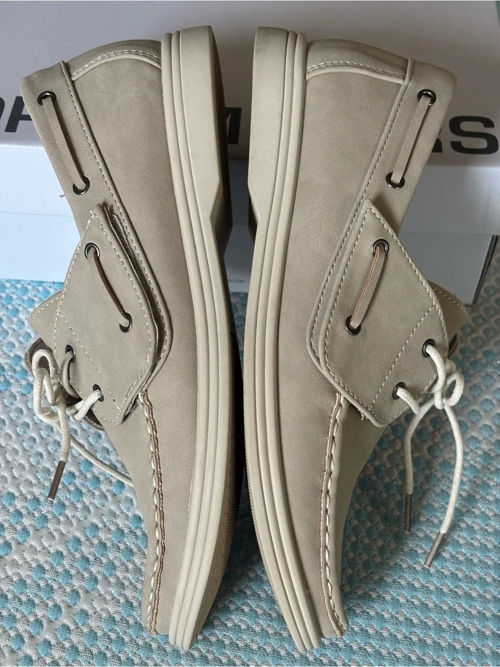 DREAM PAIRS Boys Khaki Suede Boat Shoes Loafers Size 6 Big Kid